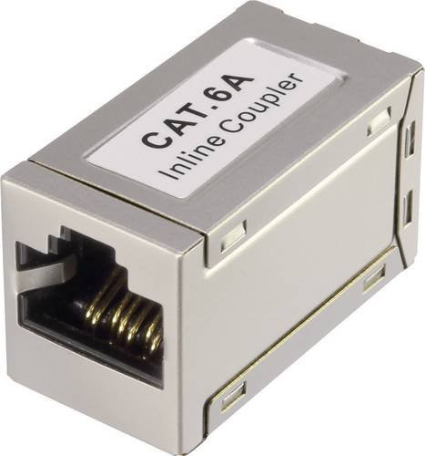 Renkforce RJ45 Netzwerk Adapter CAT 6a Ethernet LAN Adapter Weiß/Silber (1x RJ45-Buchse auf 1x RJ45-Buchse) - Bild 1