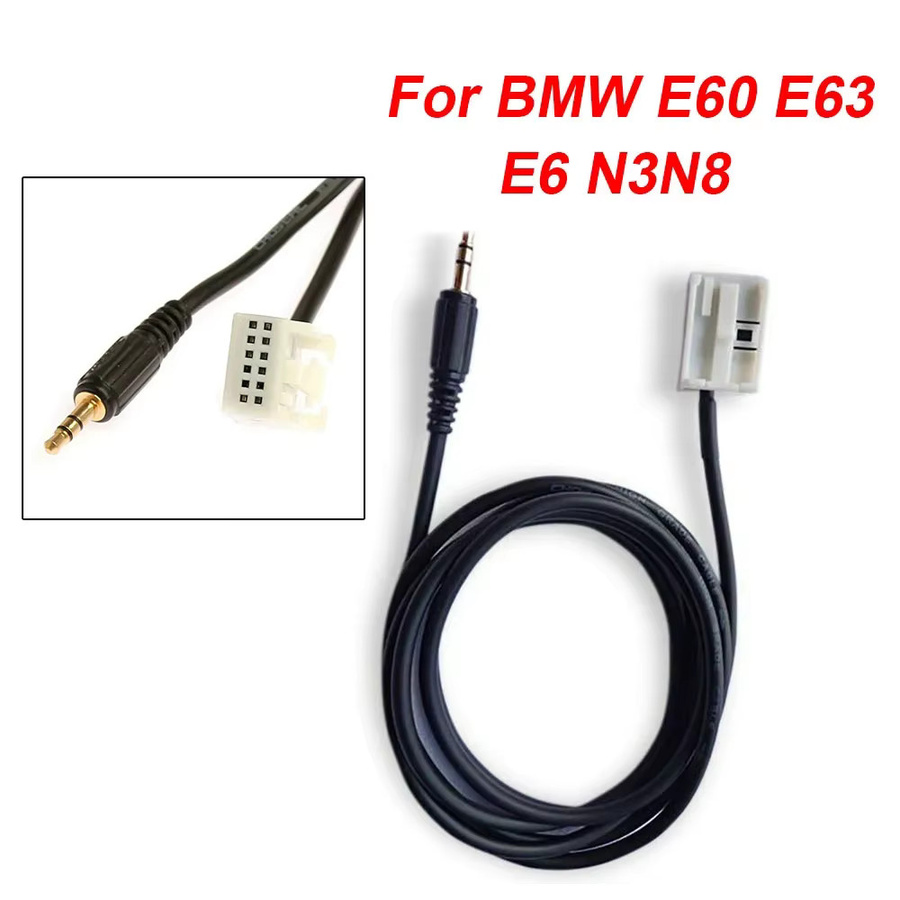12pin Auto AUX Kabel 3,5 mm Jack Interface Ersatz für BMW E60 E63 E6 in Schwarz - Bild 2