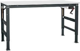 Manuflex Arbeitstisch Ergo K mit Kurbel, anthrazit, B/T: 100 x 80 cm - Bild 1