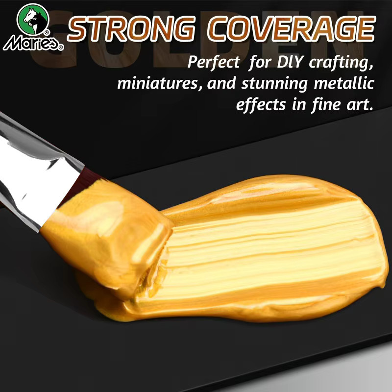 Marie's 5-teiliges Metallic-Acrylfarben-Set mit Perlglanz-Pigmenten in Gold, Silber und Multicolour, 5 x 50 ml - Bild 3