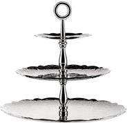 Alessi Dressed for X-Mas Etagere aus Edelstahl mit Reliefdekor in Silber, Höhe: 31 cm - Bild 1