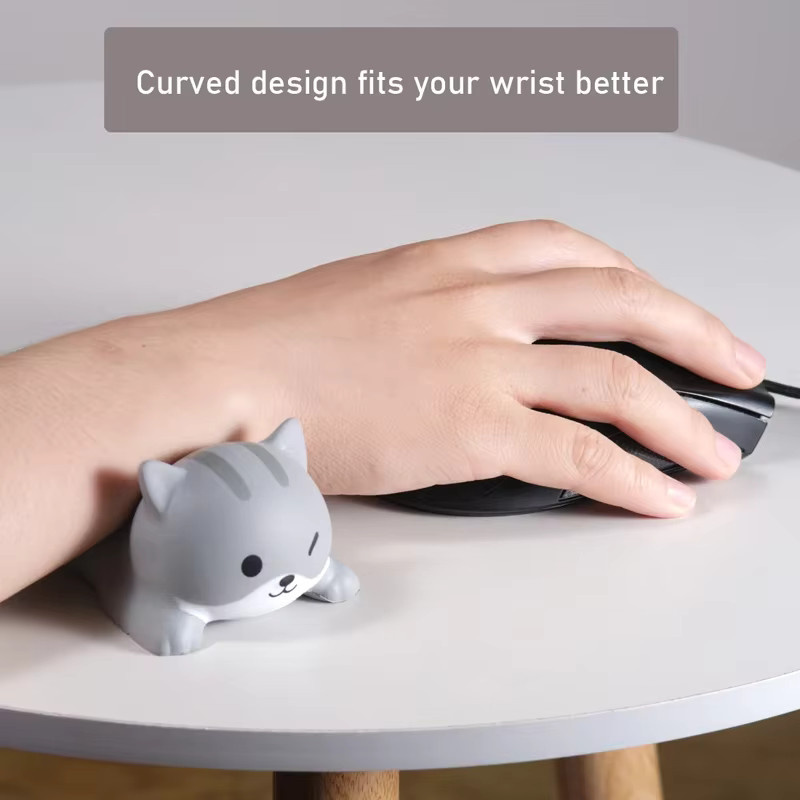 Kissbuty Ergonomisches Mauspad in Weiß mit Handgelenkstütze im Kawaii-Design für Computer und Laptop - Bild 1