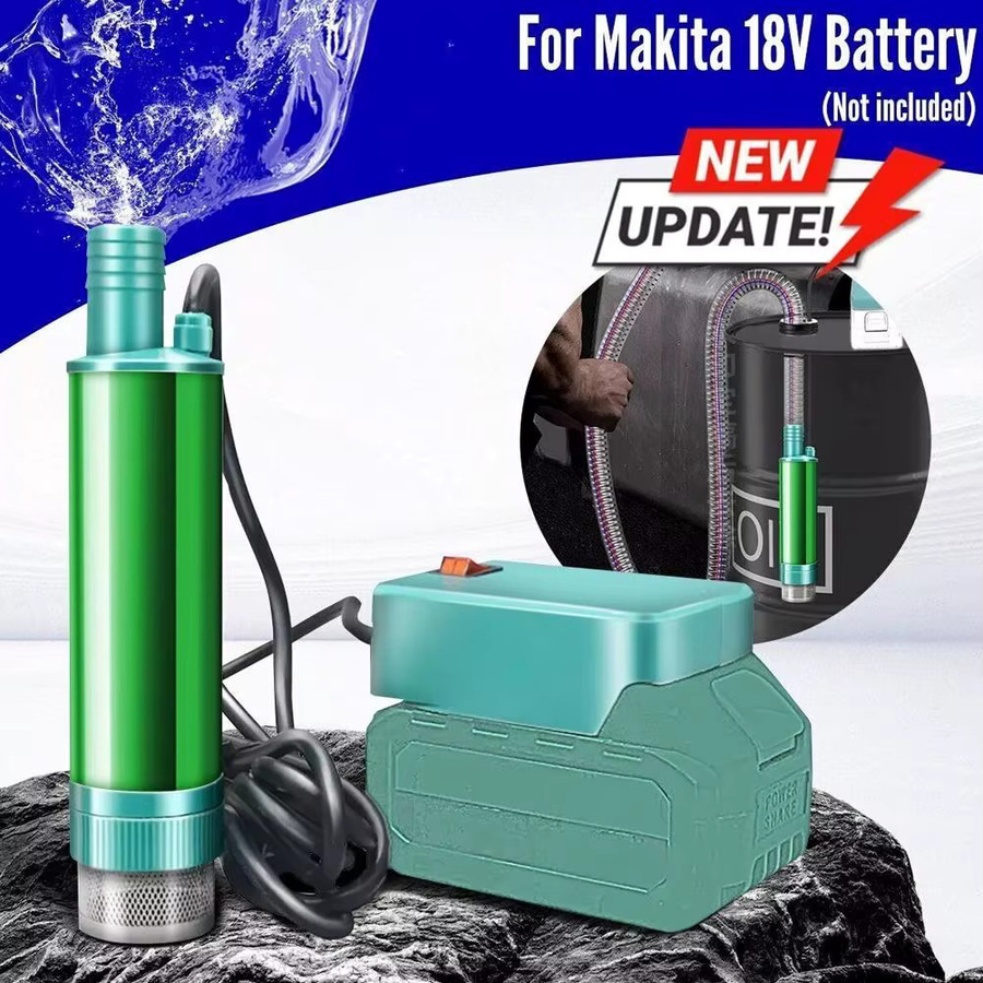 Elektrische Tauchpumpe für Makita Lithium-Akku 24V mit Tankpistole, grüne Wasserpumpe für Bewässerung und Diesel-Öl-Transfer, Fördermenge 40-60L/min - Bild 3
