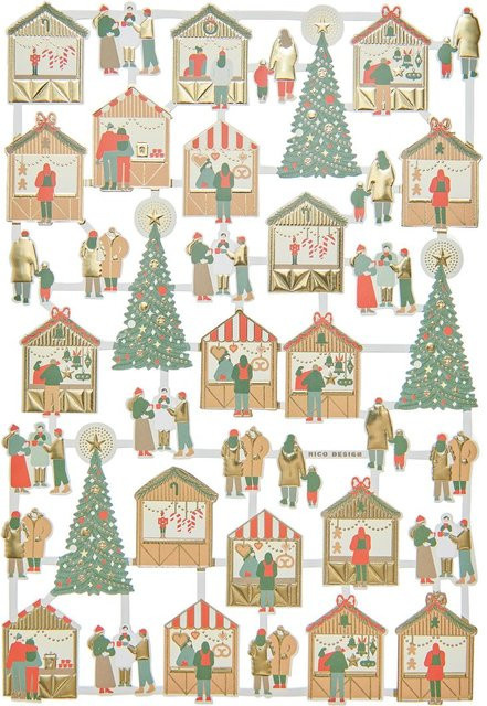 Rico Design Paper Poetry Glanzbilder Weihnachtsmarkt in Multicolor - Bild 1