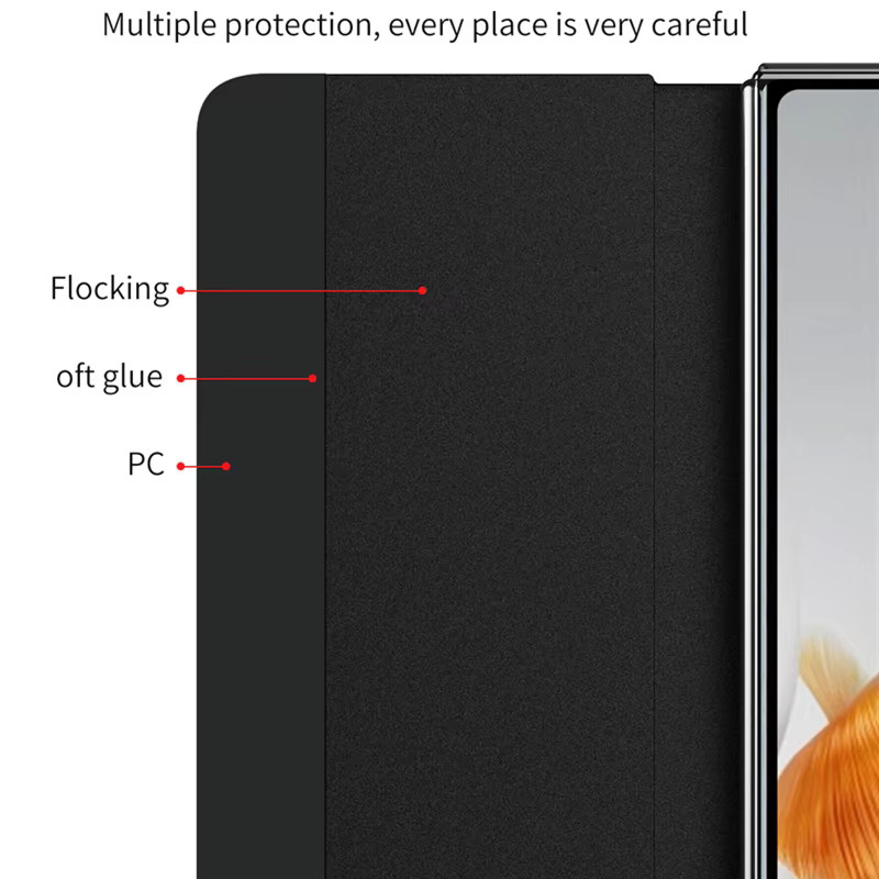 Smart View Leder-Schutzhülle für Huawei Mate X3 und Mate X5 mit Touch Pen Slot in Schwarz - Bild 3