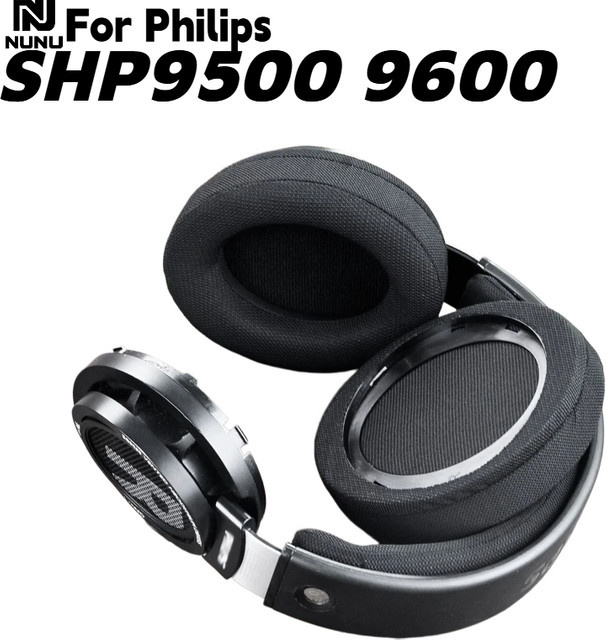 Ersatz-Ohrpolster aus Mesh-Memory-Schaum und Kopfbügelkissen für Philips SHP9500 SHP9600 Kopfhörer in Schwarz - Bild 1