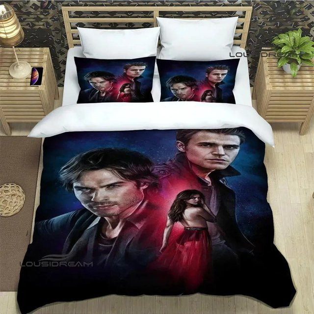 Gu Tao Bettwäsche-Set The Vampire Diaries Damon Salvatore, 3-teilig, Mehrfarbig, B/H: 135 x 200 cm - Bild 1