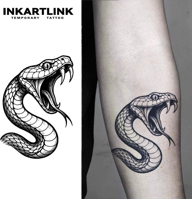INKARTLINK Schlangen-Tattoo-Pflaster, wasserfest - Bild 1