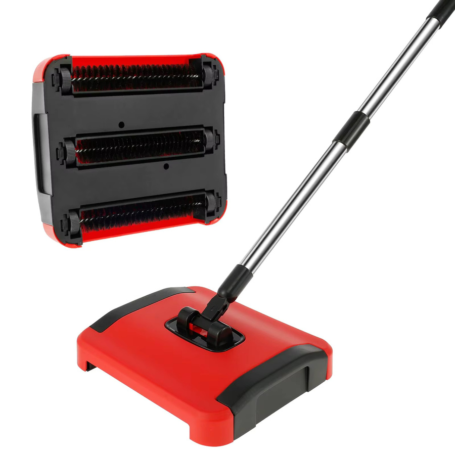 Untior Teppichbesen Hand-Push Kehrmaschine in Rot zur effizienten Reinigung von Tierhaaren und Schmutz - Bild 7