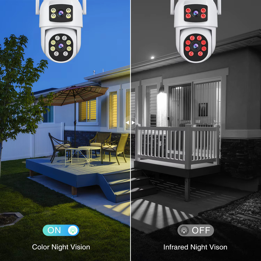 BESDER O-Kam Pro PTZ Wifi IP Kamera mit Dual Objektiv, 10MP 5K Auflösung, AI Menschliche Erkennung, 2,4G/5G WIFI und ONVIF, Farbe: Weiß - Bild 4