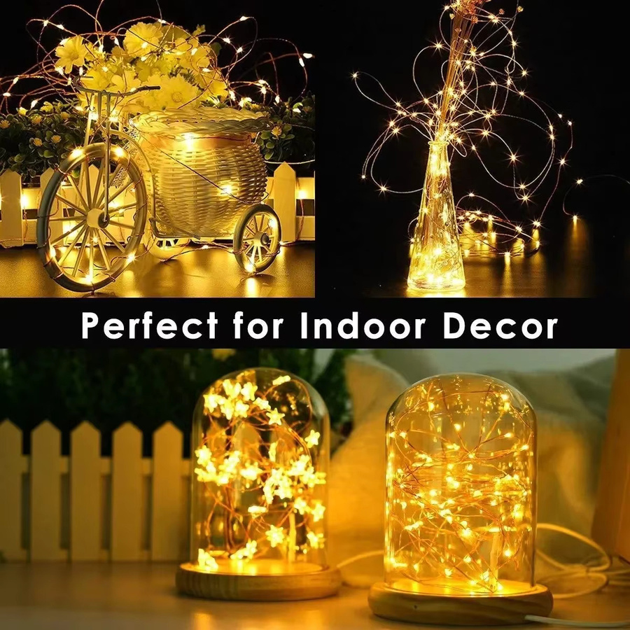 OKAL RED EAST RGB LED Fairy Lights mit Kupferdraht, USB-Betrieb, Wasserdicht, 8 Modi und Fernbedienung - Bild 4