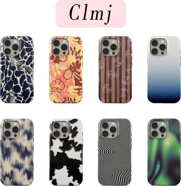 Clmj Ocean Gradient Handyhülle für iPhone 11 bis iPhone 17 Pro Max Plus, doppelschichtige Rückabdeckung, Multicolour - Bild 1