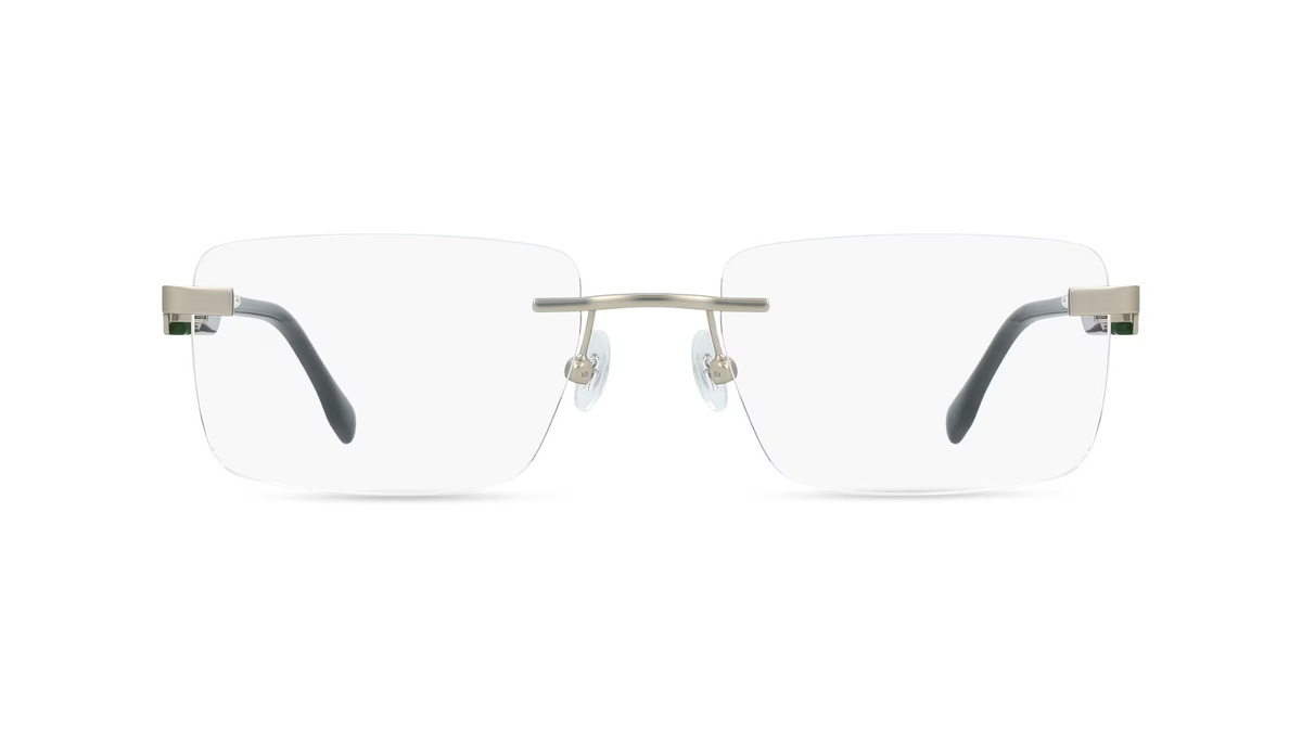 Lacoste L2320 Korrektionsbrille, randlos, eckig, Metall, Herren, silber - Bild 1