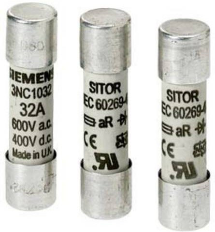 Siemens Zylindersicherungseinsatz 16 A 600 V in Silber - Bild 1