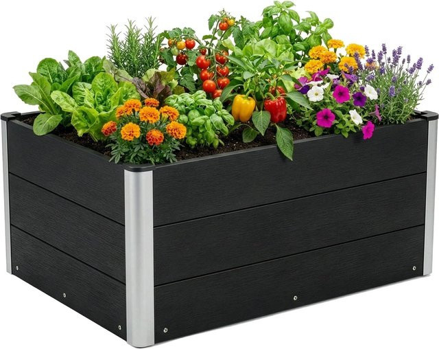 Floordirekt WPC Hochbeet Paros Extra Robust mit Alu-Eckpfosten in Anthrazit, B/T/H: 100 x 50 x 45 cm - Bild 1