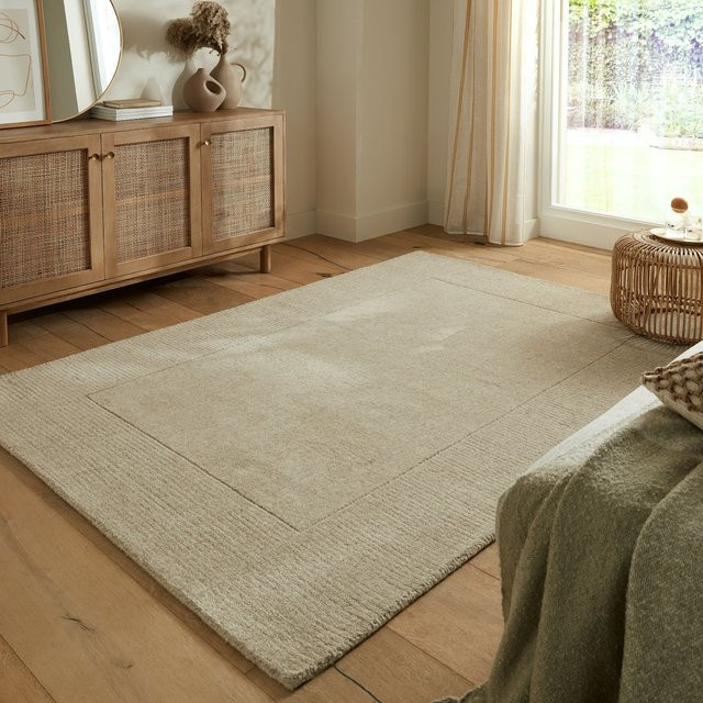 Wollteppich Kurzflor Kadima Design in Natur Beige B: 120 cm, T: 170 cm - Bild 1