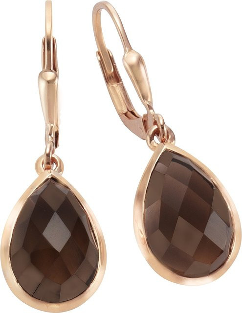 Jamelli Ohrringe 925 Silber, Roségold, Rauchquarz, Damen - Bild 1