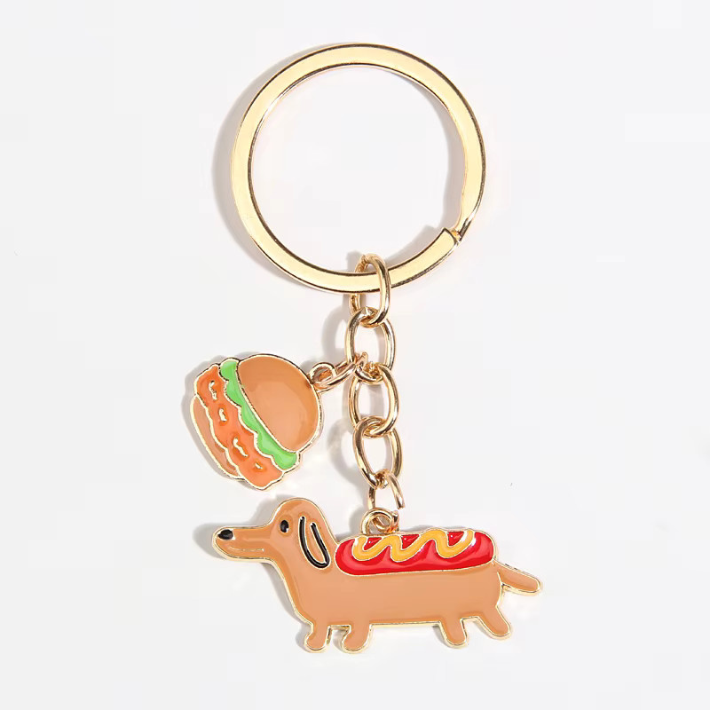 Schlüsselanhänger Emaille, Hamburger-Hot-Dog, Unisex - Bild 2
