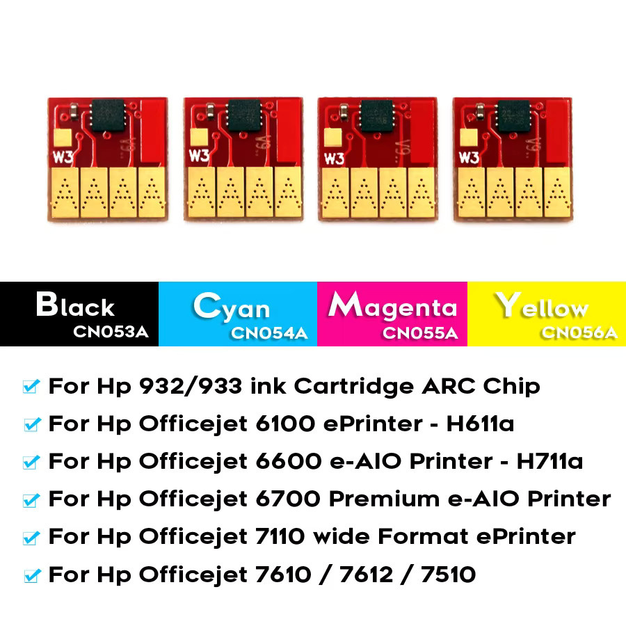 HP 932 933 932XL 933XL Tintenpatronen Auto Reset Chips mit Permanent Chip für Officejet 6100 6600 6700 7110 7610 7612 7510 - Bild 3