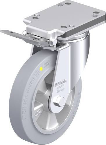 Blickle Stahlblech-Lenkrolle LH-ALEV 200K-IS-SG-AS in Grau mit 200 mm Rad-Durchmesser und 450 kg Tragfähigkeit - Bild 1