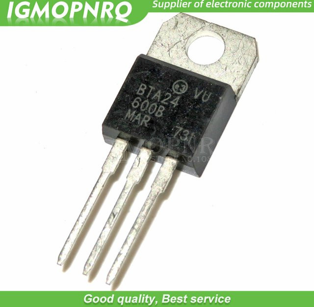 5 Stück BTA24-600B Triacs mit 25 Ampere und 600 Volt im TO-220 Gehäuse in Schwarz - Bild 1