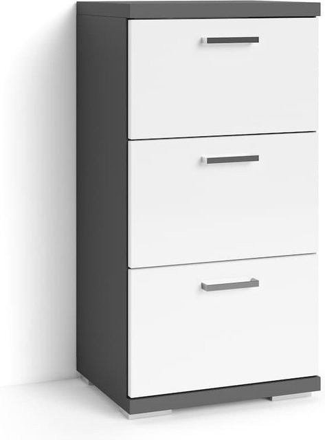 byLIVING Badezimmer Kommode NEBRASKA in Anthrazit und Weiß, Hochglanz, B/H/T: 35,5 x 74 x 31,5 cm - Bild 1