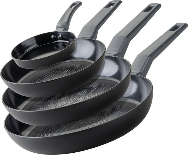 Fackelmann Bratpfannen-Set Statement, 4-teilig, Keramik, Antihaftbeschichtung, Schwarz, Durchmesser: 14 cm, 20 cm, 24 cm, 28 cm - Bild 1