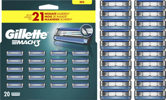 Gillette Mach3 Ersatzklingen für Herren, 20 Stück - Bild 1