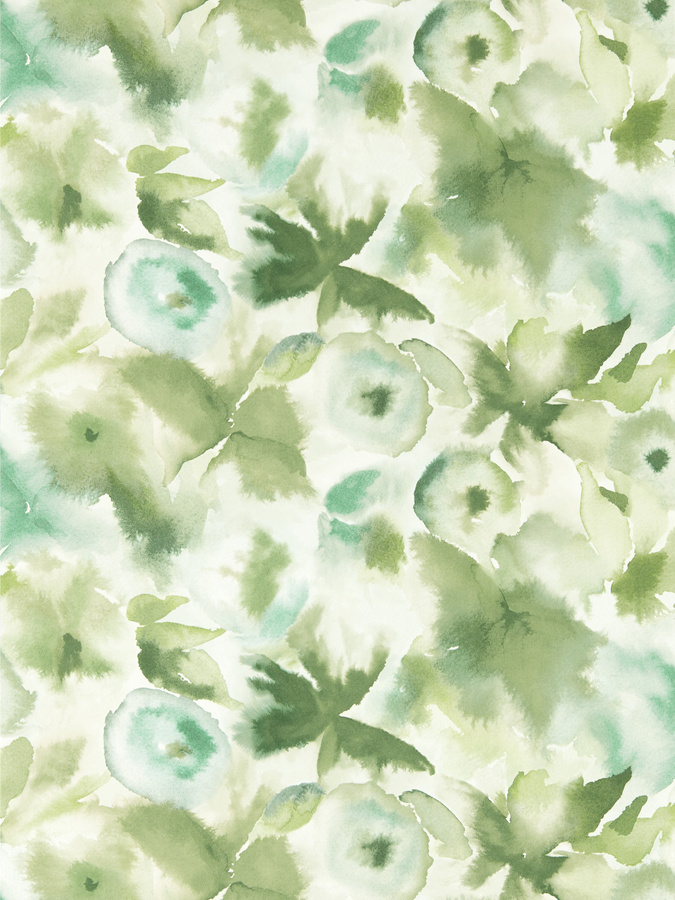 Harlequin Tapete Flores in Clover, Kelly und Aqua mit floralem Naturdesign aus Vlies - Bild 1