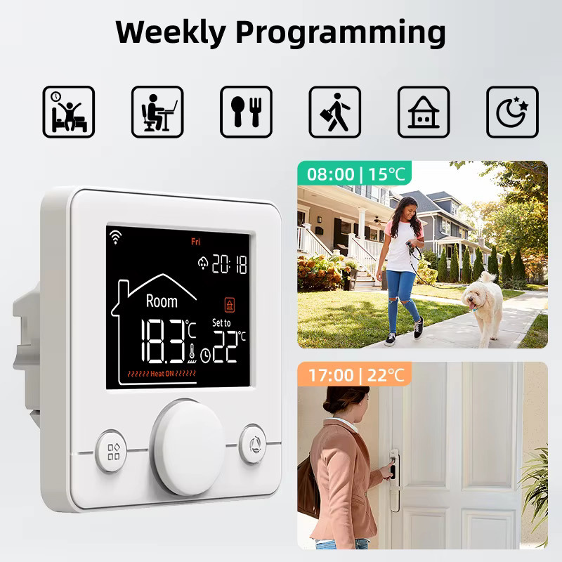 EZAIOT WiFi Tuya Smart Thermostat in Weiß zur Steuerung von Elektro-, Wasser- und Gasheizungen mit Google Home und Alexa Unterstützung - Bild 3