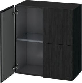 Duravit L-Cube Halbhochschrank in Eiche Schwarz mit 2 Türen, B/T/H: 70 x 36,3 x 80 cm - Bild 1