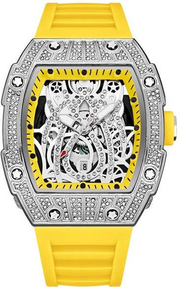 Zido Armbanduhr, Quarz, Tonneau, 44 mm, Weiß, Silikon, Unisex - Bild 1
