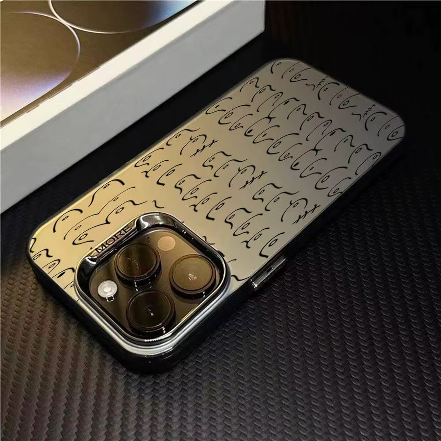 Aurora Funda Handyhülle mit abstraktem Frauen-Kunstmotiv für iPhone 17, 16, 15, 14, 13, 12, 11 Pro Max, mehrfarbig und matt mit metallischem Laser-Effekt - Bild 1