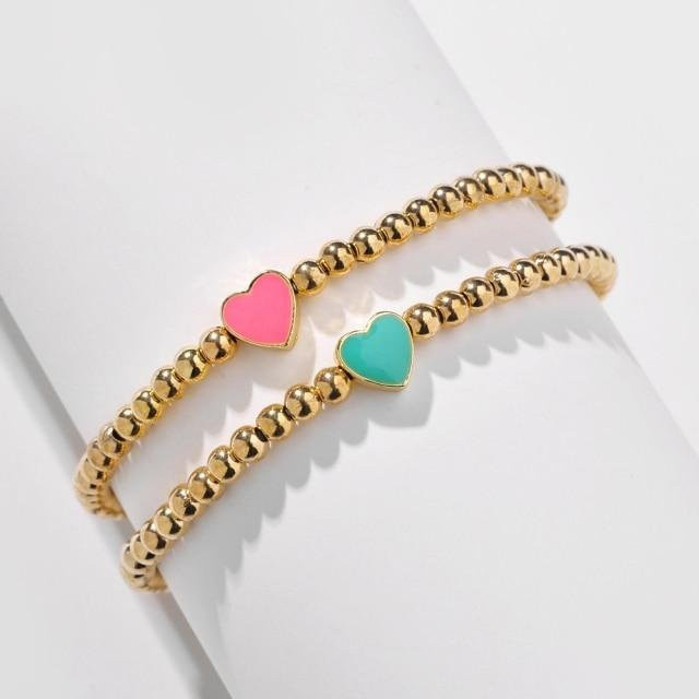 Allbestart Armbänder, Perle, Emaille Herz, Zinklegierung, Damen - Bild 1
