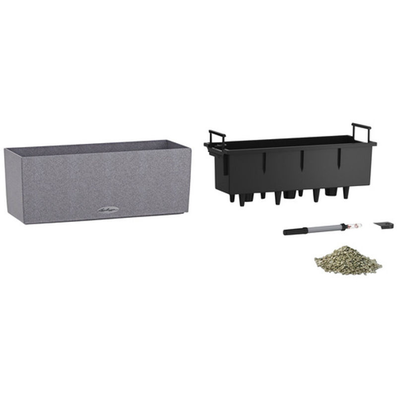 Lechuza Balconera Stone 50 Balkonkasten Set in Grau aus Kunststoff, B/H/T: 50 x 19 x 19 cm - Bild 3