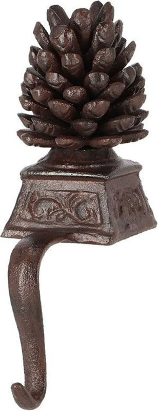 Esschert Design Dekohalter Haken Tannenzapfen aus Metall in Braun im Vintage-Stil - Bild 1