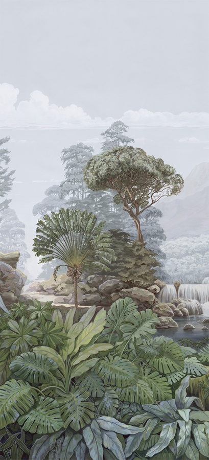 Isidore Leroy Mural Firone Naturel Wandtapete mit floralem Muster in Multicolour, Panel B - Bild 1