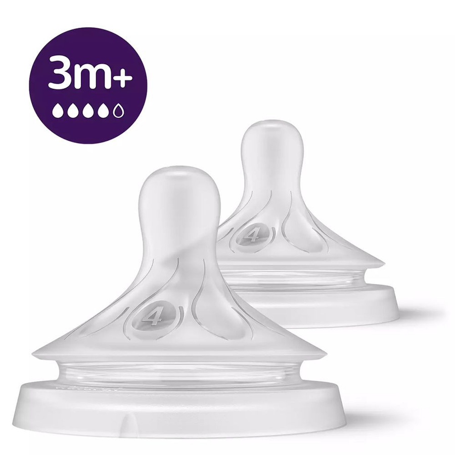 Philips Avent Natural Response Silikon Sauger 2er Pack, Stufe 4, BPA-frei, transparent - Bild 1