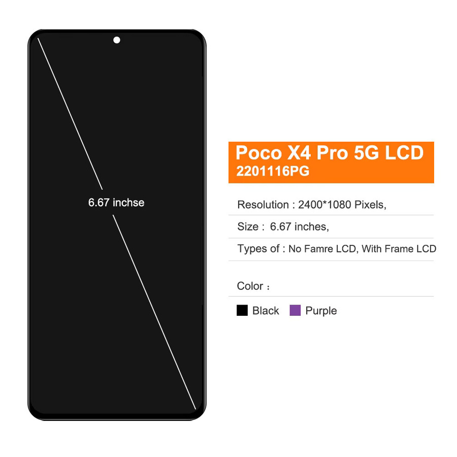 Xiaomi POCO X4 Pro 5G LCD Display mit Touchscreen Digitizer Montage Ersatz in Schwarz - Bild 2