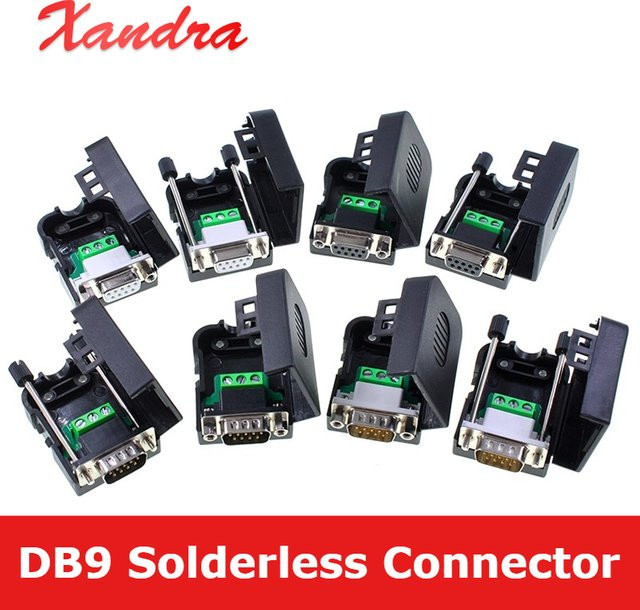 DIVEDEER DB9 RS232 Lötfreier Stecker und Buchse Set, 9-poliger serieller Adapter in Schwarz - Bild 1