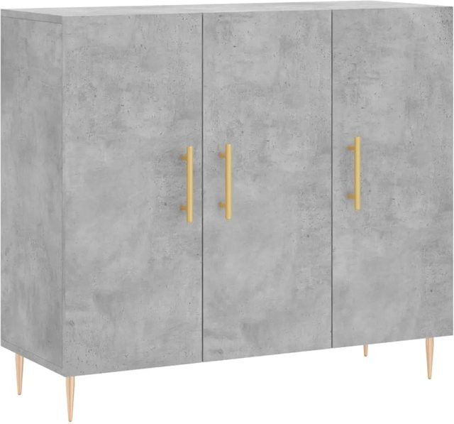 vidaXL Sideboard modern in Betongrau aus Holzwerkstoff und Metall B/T/H: 90 x 34 x 80 cm - Bild 1
