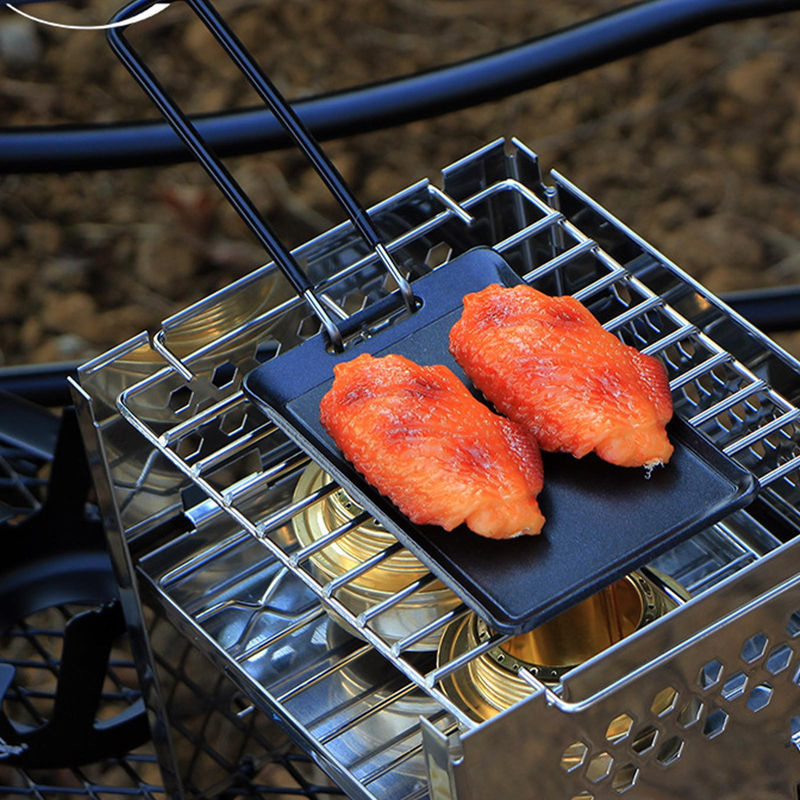 Fishine Mini-Grillschale aus Eisen in Grau für Camping und Outdoor - Bild 4