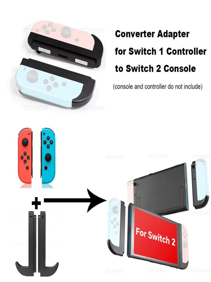 Nintendo Controller-Adapter für Nintendo Switch 1 und OLED zur Verbindung von Gamepads mit der Switch 2 Konsole, Magnetischer Lade-Griff-Konverter, Schwarz - Bild 6
