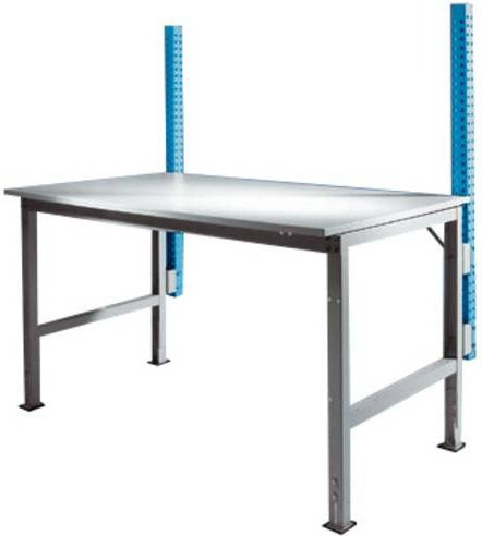Manuflex Anbau-Aufbausäule ZB3782.5012 für UNIVERSAL und PROFI Standard Anbautische, Farbe: Lichtblau, Nutzhöhe: 60 cm - Bild 1