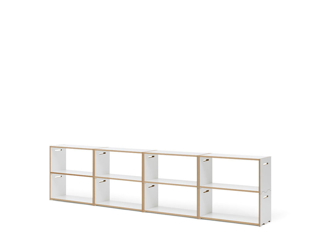 Tojo Hochstapler Anbauregal in Weiß, modernes freistehendes Regal aus lackiertem MDF mit offenem Design - Bild 1