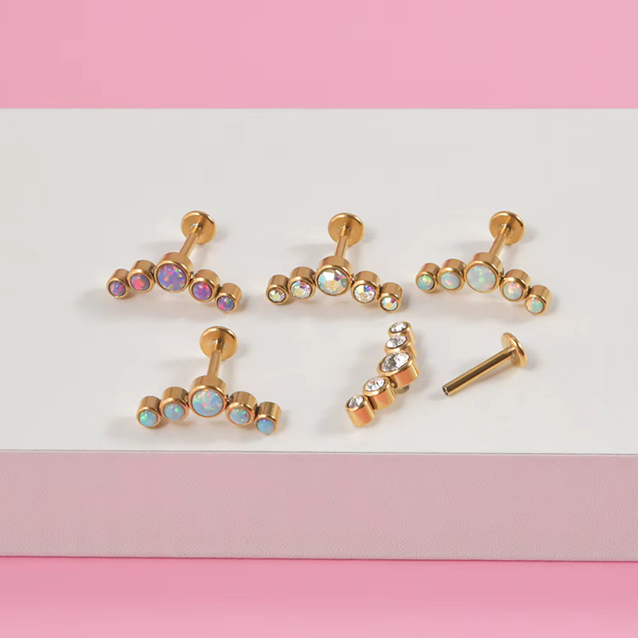 Dreamlee Ohrstecker Edelstahl, Gold, Zirkonia, Unisex - Bild 1