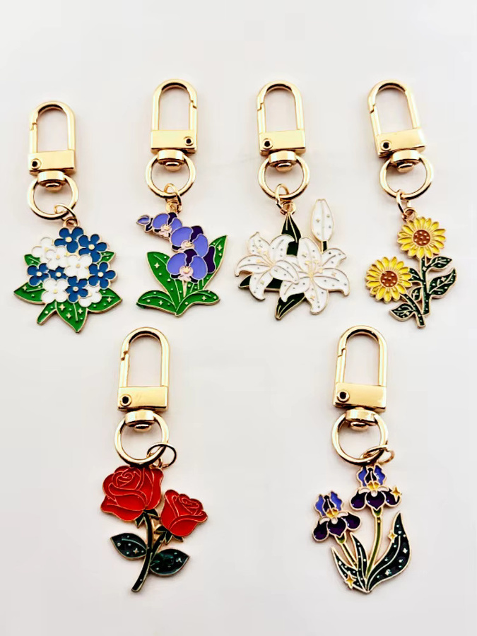 Schlüsselanhänger Rose Sonnenblumen, 6 Stück, Unisex - Bild 2