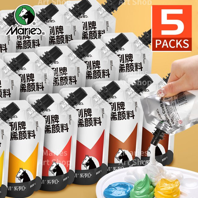 Marie's Acrylfarben-Set bunt, 5 Packungen à 100 ml - Bild 1