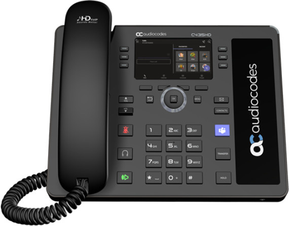 AudioCodes C435HD VoIP-Telefon in Schwarz mit Rufnummernanzeige und Hands-free-Funktion - Bild 1