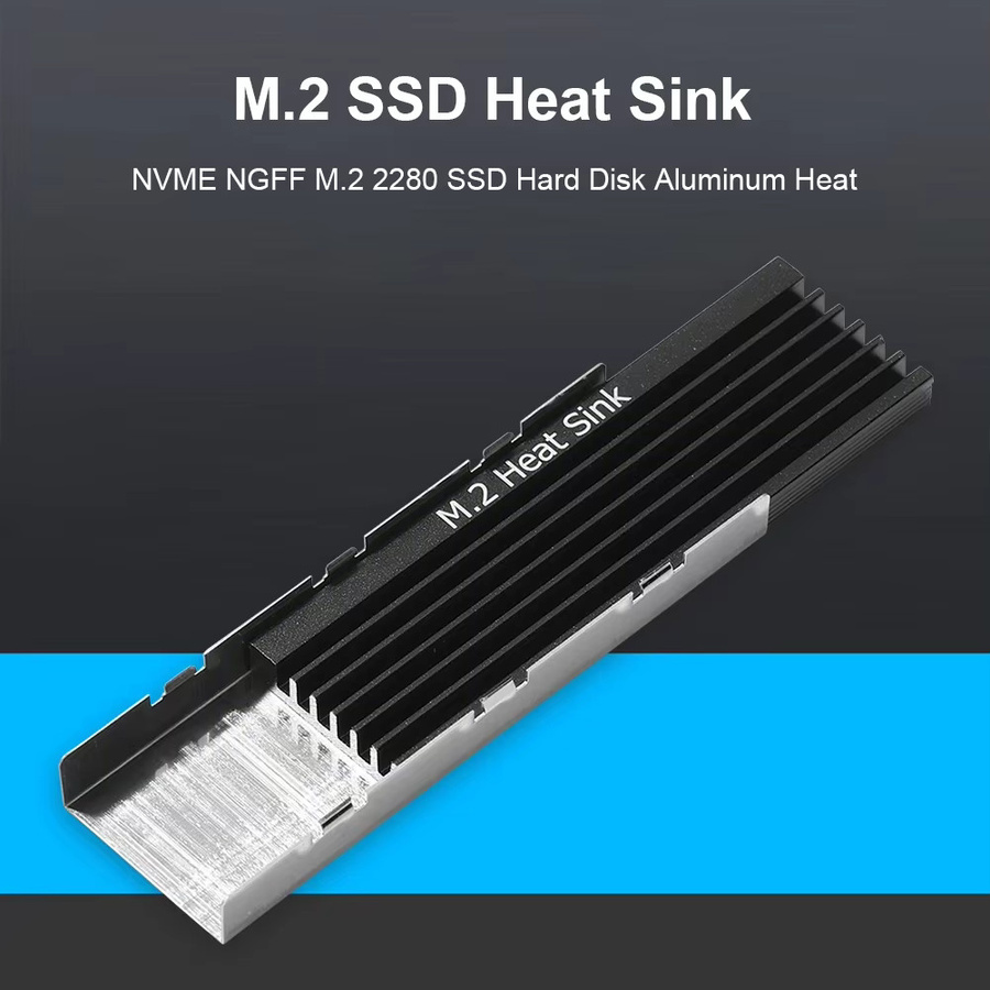 Ninth World M.2 2280 NVMe SSD Kühler aus Aluminium in Silber mit Wärmeleitpad für Desktop PC und PS5 - Bild 4